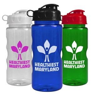 Transparent Bottle with Flip Top Lid - 22 oz