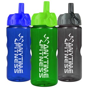 Transparent Sport Bottle with Flip Straw Lid - 22 oz