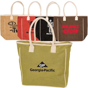 Seville Jute Canvas Tote Bag