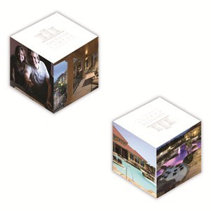 2 1/8" Full Color Micro Sticky Memo Cube - 375 Sheet